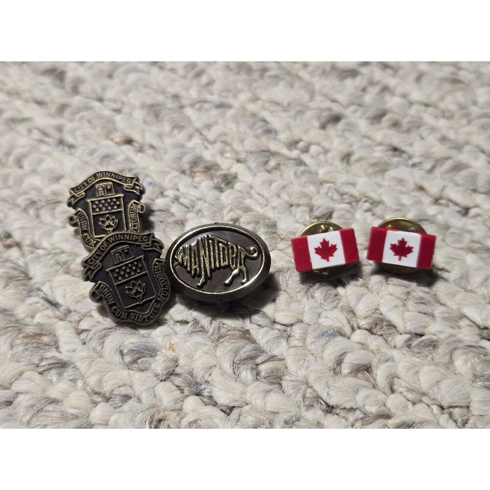 Canada Lapel Pins Lot 5 pins Manitoba Winnipeg Canadian Flag